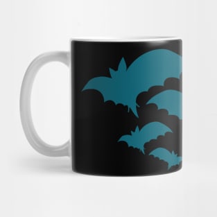 Blue Bats, Goth, Creepy Halloween Mug